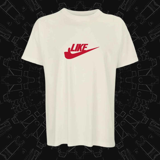 LIKE Oversized T-Shirt | Organic Cotton Streetwear Tee | Funny Minimalist Design | Unisex Boxy Fit